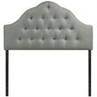 Hawthorne Collections Modern Fabric Queen Tufted Panel Headboard in Gray