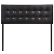 Hawthorne Collections Vinyl Black Headboard Rectangular Contemporary Queen 61.5