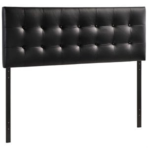 Hawthorne Collections Vinyl Black Headboard Rectangular Contemporary Queen 61.5&quotW x 22.5&quotH x 3.5&quotD