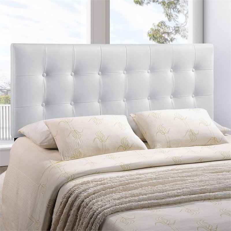 Hawthorne Collections Vinyl White Queen Headboard Rectangular 22.5