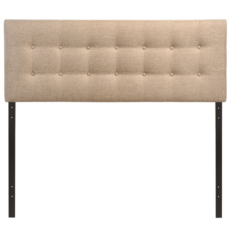 Hawthorne Collections Polyester Upholstered Beige Headboard Panel King Tufted 78.5