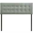 Hawthorne Collection Upholstered King Panel Headboard in Gray