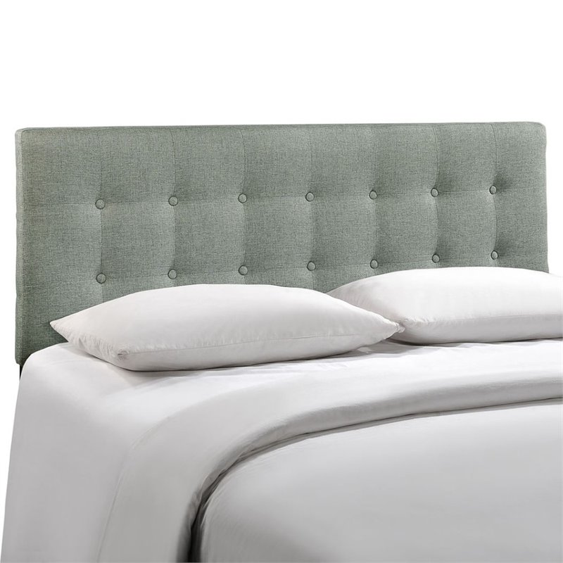 Hawthorne Collection Upholstered King Panel Headboard in Gray