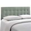 Hawthorne Collection Upholstered King Panel Headboard in Gray