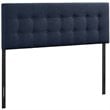 Hawthorne Collections Modern Fabric Upholstered King Panel Headboard in Navy