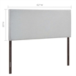 Hawthorne Collections Modern Fabric Upholstered Queen Panel Headboard in Gray
