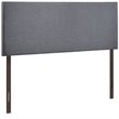 Hawthorne Collections Fabric Smoke Gray Panel Headboard Rectangular Fine Linen Upholstery 48