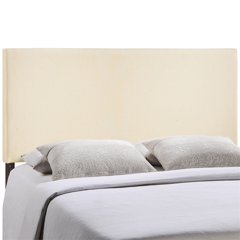 Hawthorne Collections Fabric Ivory King Panel Headboard Contemporary 48