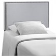 Hawthorne Collections Modern Fabric Upholstered Twin Panel Headboard in Sky Gray