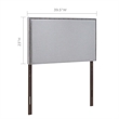 Hawthorne Collections Modern Fabric Upholstered Twin Panel Headboard in Sky Gray
