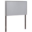 Hawthorne Collections Modern Fabric Upholstered Twin Panel Headboard in Sky Gray