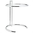 Hawthorne Collection Glass Top Adjustable End Table in Silver