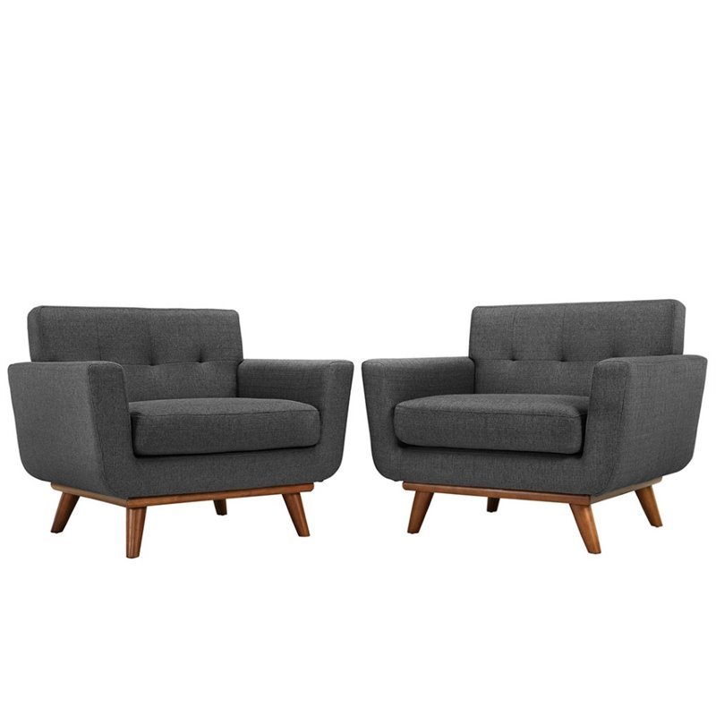 Hawthorne Collection Accent Chair in Gray (Set of 2)