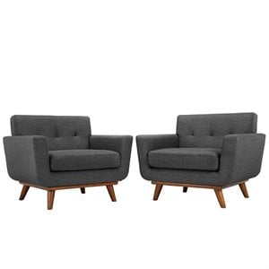 Hawthorne Collection Accent Chair in Gray (Set of 2)