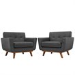 Hawthorne Collection Accent Chair in Gray (Set of 2)