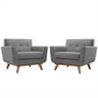 Hawthorne Collection Accent Chair in Gray (Set of 2)
