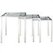 Hawthorne Collections Modern Stainless Steel Nesting Table in Silver (Set of 3)