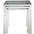 Hawthorne Collections Modern Stainless Steel Nesting Table in Silver (Set of 3)