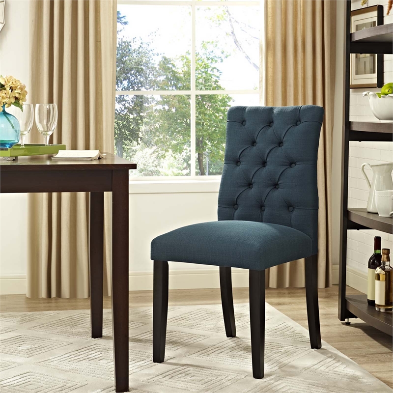 Hawthorne Collection Fabric Upholstered Dining Side Chair in Azure