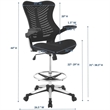 Hawthorne Collections Vinyl Nylon Black Drafting Stool Tall Adjustable 44