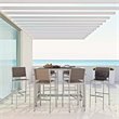 Hawthorne Collections 7-Piece Aluminum/Wood Patio Dining Set in Silver