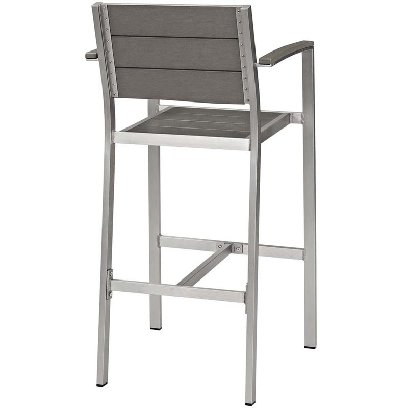 Hawthorne Collections 7-Piece Aluminum/Wood Patio Dining Set in Silver