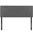 Hawthorne Collection Fabric Upholstered Queen Headboard in Gray