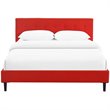 Hawthorne Collections Upholstered Atomic Red Full Platform Bed Rectangular Tufted 60