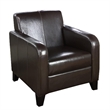 Hawthorne Collections Faux Leather Upholstered Club Chair in Brown