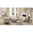 Hawthorne Collections Modern Leather Upholstered Tufted Sofa in Cream