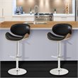 Hawthorne Collections Faux Leather Adjustable Bar Stool in Black