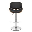 Hawthorne Collections Faux Leather Adjustable Bar Stool in Black