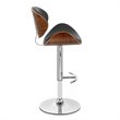 Hawthorne Collections Faux Leather Adjustable Bar Stool in Black
