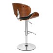 Hawthorne Collections Faux Leather Adjustable Bar Stool in Black