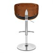Hawthorne Collections Faux Leather Adjustable Bar Stool in Black