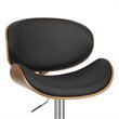 Hawthorne Collections Faux Leather Adjustable Bar Stool in Black