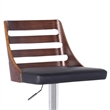 Hawthorne Collections Faux Leather Adjustable Bar Stool in Black