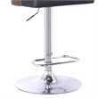 Hawthorne Collections Faux Leather Adjustable Bar Stool in Black