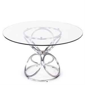 Hawthorne Collections 48&quot Round Glass Dining Table