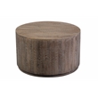 Hawthorne Collections Round Wood Coffee Table in Gray Wash/Espresso