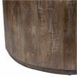 Hawthorne Collections Round Wood Coffee Table in Gray Wash/Espresso