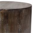 Hawthorne Collections Round Wood Coffee Table in Gray Wash/Espresso