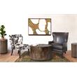 Hawthorne Collections Round Wood Coffee Table in Gray Wash/Espresso