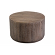 Hawthorne Collections Round Wood Coffee Table in Gray Wash/Espresso