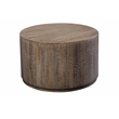 Hawthorne Collections Round Wood Coffee Table in Gray Wash/Espresso