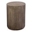 Hawthorne Collections Mango Wood Gray Wash End Table Round 24