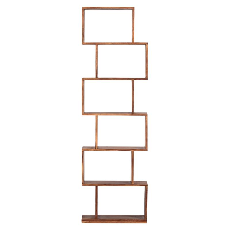Hawthorne Collections Modern 6-Shelf Wood Bookcase in Natural Brown