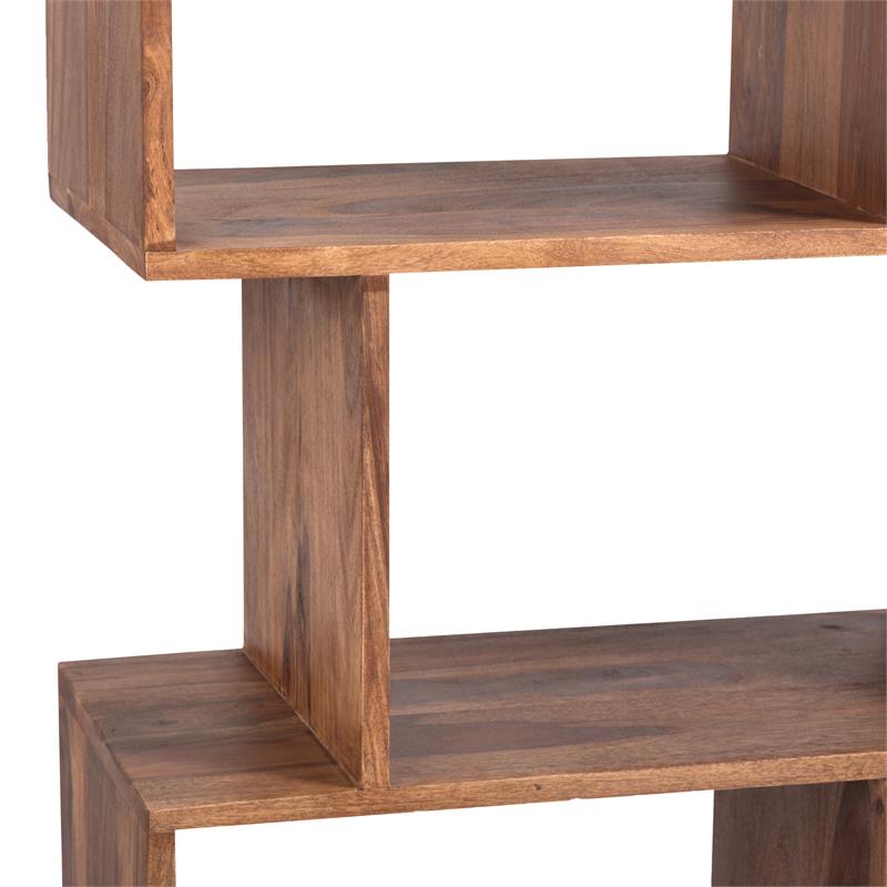 Hawthorne Collections Modern 4-Shelf Wood Bookcase in Natural Brown