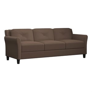 Hawthorne Collections Polyester Microfiber Brown Sofa Rectangular 80.3&quotW Unassembled