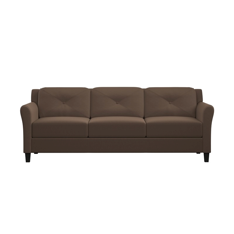 Hawthorne Collections Polyester Microfiber Brown Sofa Rectangular 80.3